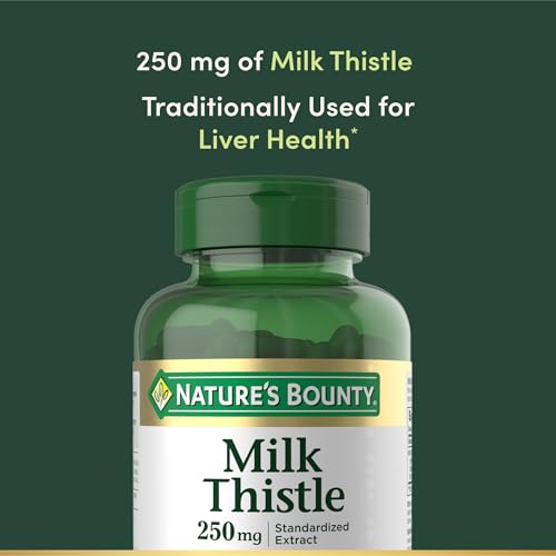 Nature's Bounty Value Size Milk Thistle 250mg, 200 Gelatin Capsules