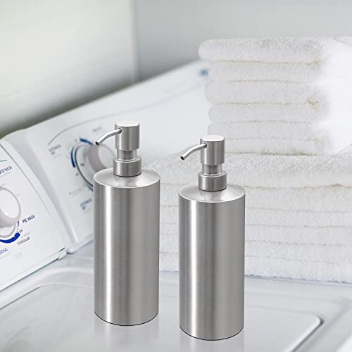 GLUBEE Stainless Steel Soap Dispenser - Large Liquid Soap Dispenser with Stainless Steel Pump, Brushed Nickel Washing up Liquid Dispenser for Bathroom and Kitchen (600ML) - Image 7