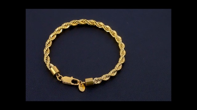 18k Goldkette Armkette 4MM Armband 20cm Männer Herren Damen - Foto 2