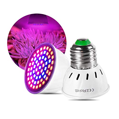 Preisvergleich Produktbild Fliyy LED-Pflanzenlichter, E27, Pflanzenlampe, für den Innenbereich, LED-Pflanzenlicht, Gewächshaus, Wachstumslicht für Gemüse, Topfblumen, Pflanzen, 48 LEDs