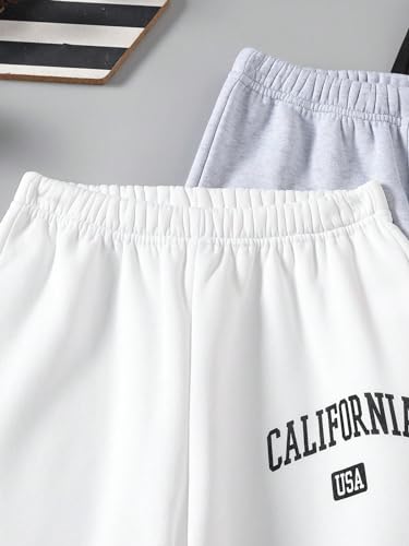 Floerns Boy's 3 Pcs Elastic Waist Graphic Print Active Jogger Sweatpants4