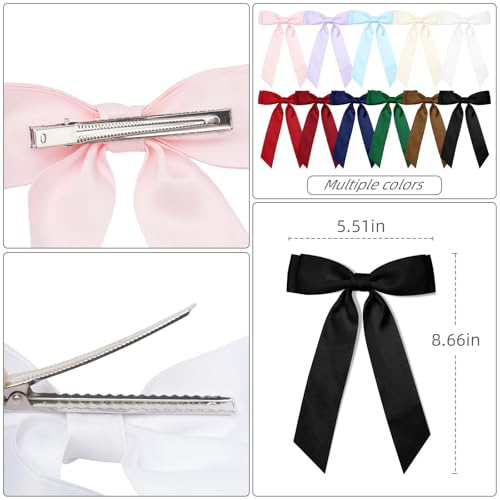 Hebterrka White Hair Bow Set, 3 Piece Large Double Layered Bow Hair Clip for Women Polyester Cotton, Elegant for Any Occasion - Image 2