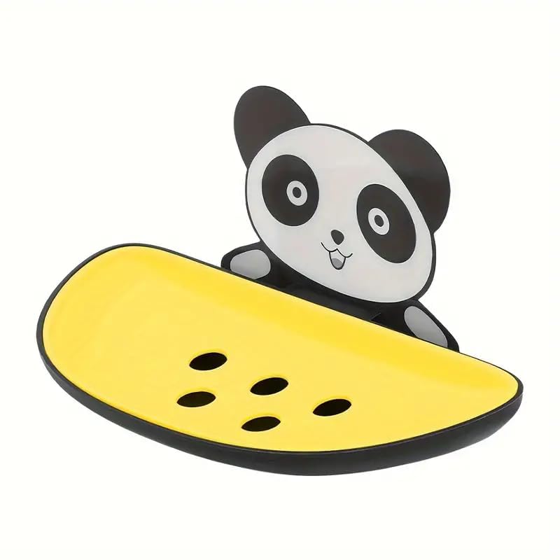 Image of QONETIC Panda Soap Box 1 Pack Soap Holder for Bathroom and Kitchen, Plastic Soap Case, Wall-Mounted Soap Dish, Bathroom Accessories, Kitchen Items, Soap Stand, Durable Design