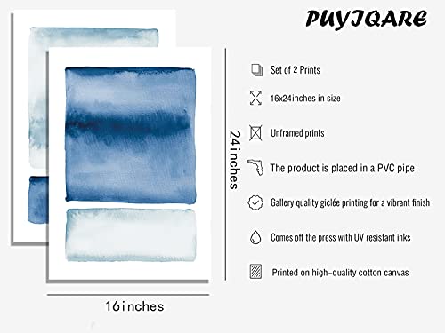 PUYIQARE Blue Watercolor Abstract Painting Wall Pictures Ocean Coastal Wall Art Canvas Print Nordic Posters Living Room Wall Decor Unframed - Image 2
