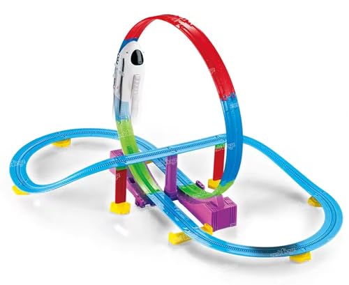 Image of Zest 4 Toyz Train Track Set DIY Multi-Level Track Builder Set (39 Pieces) with Realistic Sound & Flashing Lights for Kids Boys & Girls Ages 3+ Years