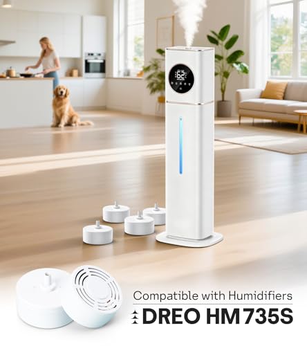 Image of Leemone HM735S Demineralization Cartridge fit for Dreo Humidifiers HM735S, Prevent Mineral Build-up, Scale-Inhibitor, Extend Humidifier Life, Safe Material, 4 Pack