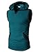 H2H Mens Daily Sleeveless Fashio Hoodies with Pocket STEELBLUE US L/Asia XL (CMTTK015)