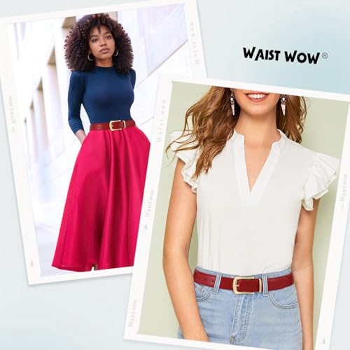 Women's Leather Belt for Jeans Pants Fashion Ladies Dress Belt Waist Belt with Gold Buckle4