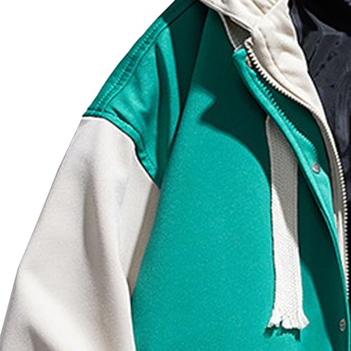 Veste de casquette de baseball boutonnée colorblock et patchs