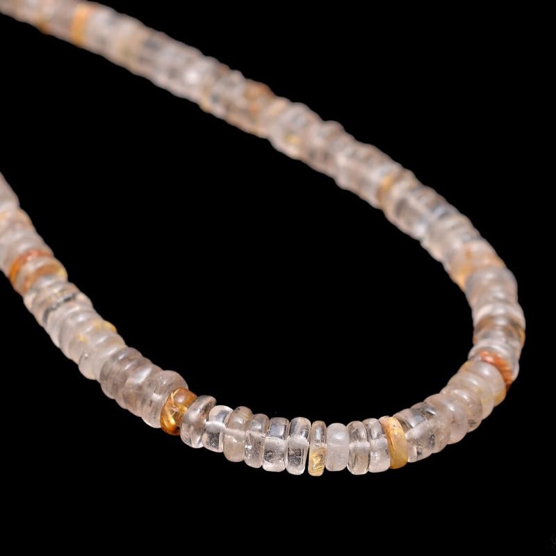 Cuentas heishi lisas de piedra preciosa de prehnita de 4 mm a 5 mm | Tira de rondelle de piedra preciosa múltiple de 16 pulgadas | Cuentas de piedra preciosa semipreciosa de prehnita natural