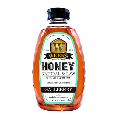 Weeks Honey Farm 100% Raw & Unfiltered Gallberry Honey, 32