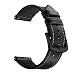Produktbild YOOSIDE für Samsung Galaxy Watch3 45mm Leder Armband, 22mm Echtleder+Silikon Ersatzarmband Uhrenarmband für Huawei Watch GT 2 46mm(Schwarz)