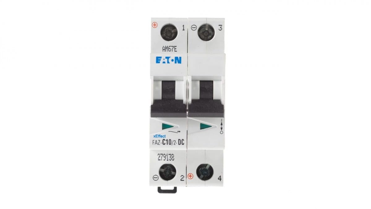 Eaton 279138 - Interruttore di protezione, 10 A, 2P, C-Char, DC