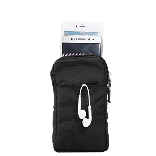 Pt Universal Multipurpose Carry Case Pouch Nylon Sporty Smartphone Holster Belt Clip Waist Bag For Iphone 7 Plus Samsung Galaxy S7 Edge Note 5 Iphone 6S (Black) #TOP4