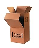 Partners Brand P242260WARDMS Large Wardrobe Moving Boxes, 24' Length x 22' Width x 60' Height, Kraft (Pack of 5)