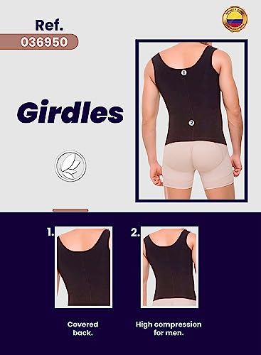 Fajitex Fajas Colombianas Para Hombres Mens Girdle High Compression Garmen Shapewear Body Shaper For Men 036950 Black #TOP4