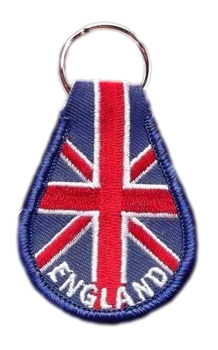 Emblems-Gifts England With Union Jack Embroidered Key Fob