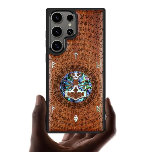 Coque Galaxy S25 Ultra originale en bois et nacre idée cadeau luxe