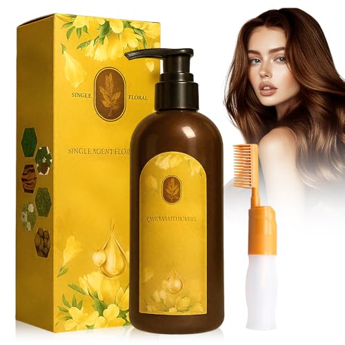 Champú Tinte Cubre Canas, 3 en 1 Hair Dye Shampoo Natural Instantáneo Champu Tinte con Peine para Teñir, Tinte para el Cabello/Champú/Acondicionador para Hombres y Mujeres (Marrón)