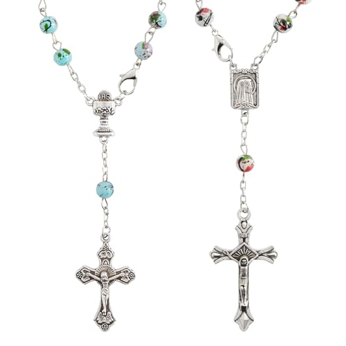 image for Juvale Rosary Bracelets for Women & Men - 24 Pack, 6mm Glass Beads, 8 