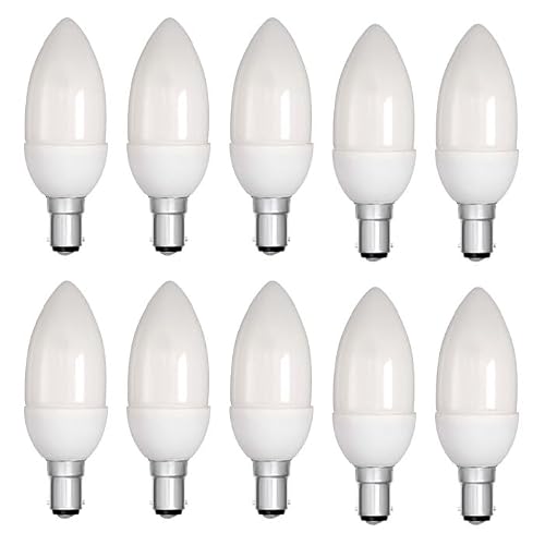 Image of 10 x 11W 240V SBC B15 Compact Fluorescent Candle Bulbs Warm White 2700K