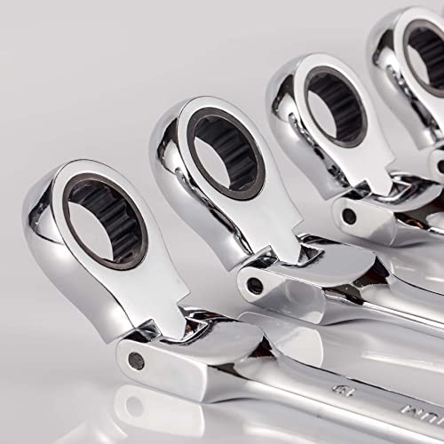 Qnkaa Flexible Ratchet Wrench Set 12pcs 8-19mm Spanner Gear Ring Ratcheting Combination Flexi Wrench Kit Metric Flex Head - Image 6