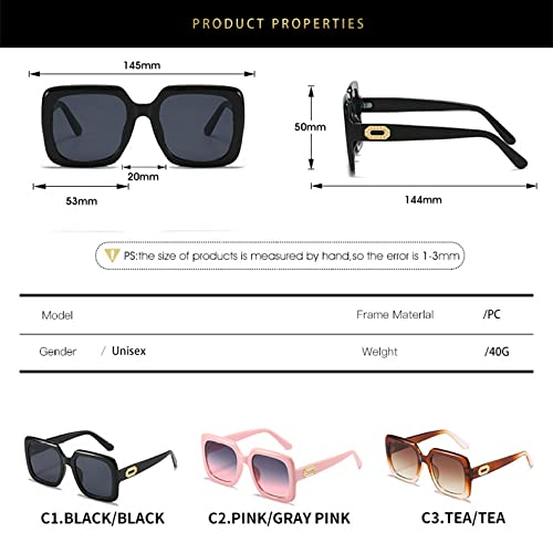 Óculos de Sol Quadrado Moda Feminino Homens Gradientes Lente PC Moldura Metal Decoração Designer Vin