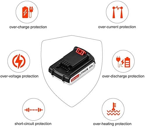 Topbatt 20V 2.0Ah Battery Replacement for Black and Decker Battery 20v BL1518 BL2018 LBXR20 LB20 LBX20 LBXR2020-OPE LBXR20B-2 LB2X4020 LST220 Cordless Power Tools