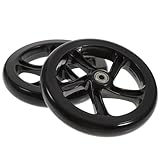 FAVOMOTO 2PCS 180mm Scooter Wheels, Universal Skateboard Wheels Replacement Adult Scooter Replacement Electric Wheel for PU Mute Wheel Kick s