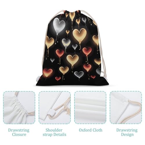 Drawstring Backpack Gym Bag Glowing Love Cinch Sackpack Waterproof Beach Bag for Women Men4