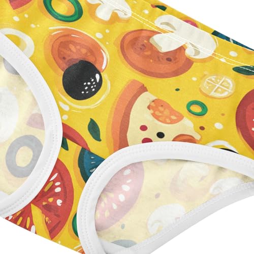 Wusikd Colorful Pizza Girls' Underwear Cotton Girls Briefs Soft Toddler Underwear 2T4