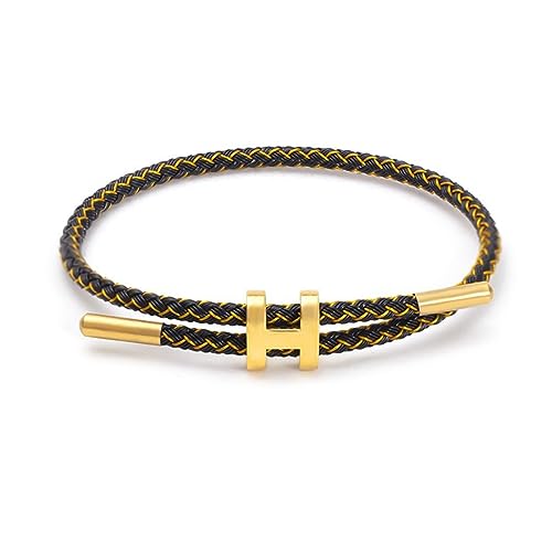 GAUEIOUR Pulsera de acero de titanio tipo H, pulsera impermeable de alambre de...