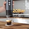 AMZCHEF Macchina Caffe Portatile 20 Bar – Ricaricabile USB-C, Compatibile con Capsule e Caffè Macinato – Macchina da caffè espresso elettrica portatile per Campeggio, Ufficio, Auto,Alluminio