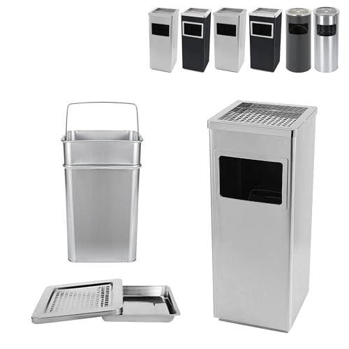 XUANYU - Cubo interior y cenicero extraíble con basura para hotel, jardín, oficina (plata 35L cúbica 1)