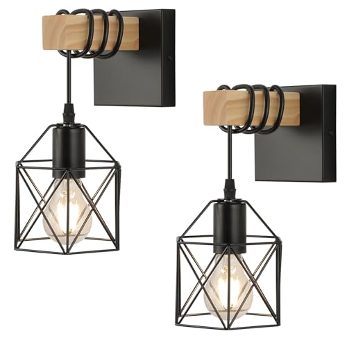foucasal Wall Sconces Set of Two, Farmhouse Rustic Wall Light Hardwired