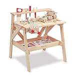Melissa & Doug 2369 n.a Solid Wood Project Workbench Play Building Set, Wooden, Red