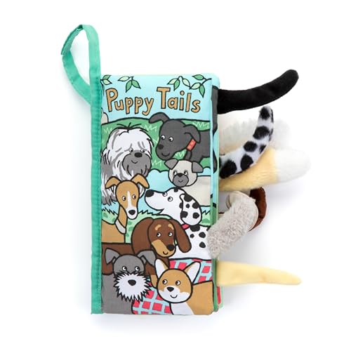 Image of Jellycat Puppy Tails: A Soft Activity Baby Book Children's Book - Baby Gift