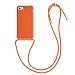 kwmobile Carcasa Colgante Compatible con Apple iPhone 7/8 / SE (2020) - Funda con Cuerda de TPU Mate en Mandarina