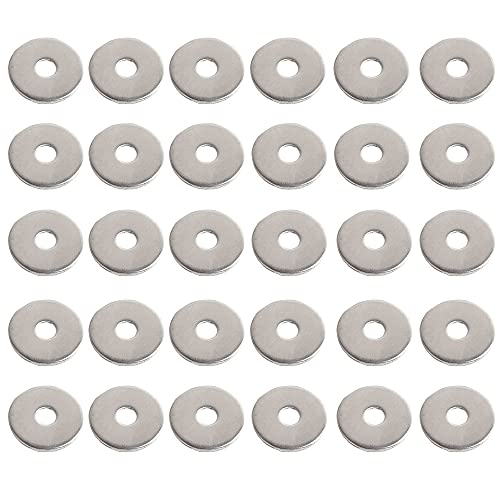 Foitech (50Pcs) Fender Washer Kit,M6(1/4'') x 25MM(1'') x 1.5MM Thickness 304 Stainless,Flat Finish Washers for Screws Bolts, Assorted Hardware Lock Metal Washers Kit for DIY,Home, Factories etc