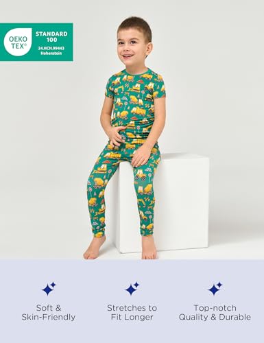 Toddler Boys Girls Pajamas Soft Bamboo Viscose Short Sleeve Top and Pants Summer 2 Piece PJs Set3