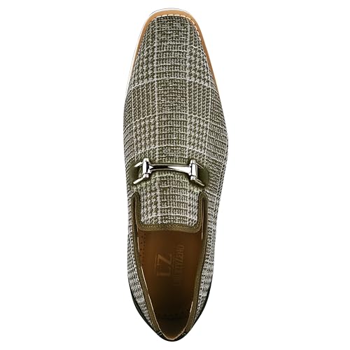 Image of LIBERTYZENO Mens Tuxedo Canvas Textile and Suede Leather Noble Loafers and Slip On Wedding Party Shoes for Easter Gift