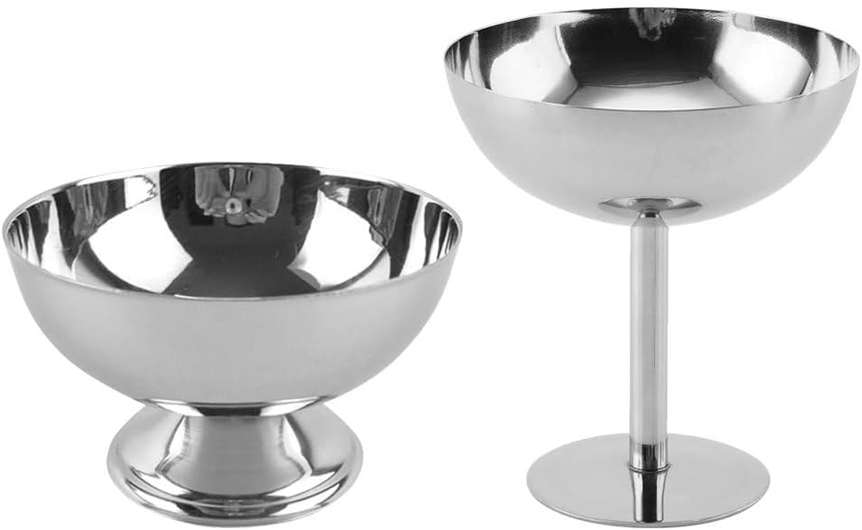 Garneck 4 Pcs Stainless Steel Ice Cream Cup Versatile Dessert Cups for Home Use Ideal for Appetizers Trifle Charcuterie Iced Coffee Cream Containers Footed Dessert Bow
