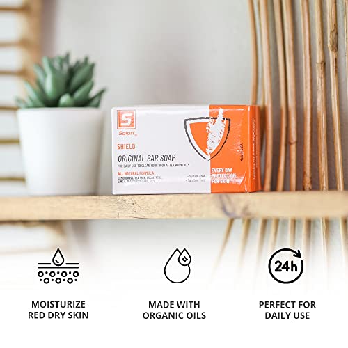 Solpri Shield Athletic Tea Tree Soap Bar With Lemongrass Eucalyptus Oil 4 Oz (2 Pack) Protects Skin From Jock Itch, Athlete's Foot, Ringworm For Humans #TOP5