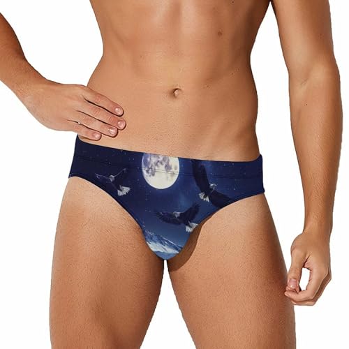Bald Ea-gles Mens Swim Briefs Quick Dry Swim Trunk Bikini Underwear Swimsuit