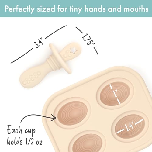 PrimaStella Silicone Petite Pops - Baby Popsicle Mold - BPA Free - Dishwasher Safe - 4 months+ (Oat Teether Pops)