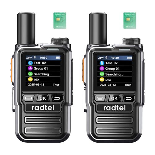 Radio Radtel P8 PoC (Push-to-Talk su cellulare), walkie talkie a portata illimitata per tutto il paese, radio bidirezionali, radio amatoriale GXIN (confezione da 2 con 2 SIM)