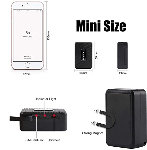 TKMARS 4G Mini GPS Tracker GPS Tracker Ohne ABO mit Kostenloser App, 32 Tage Standby-Zeit, Stark Magnetisch, Wasserdicht, 1500mah