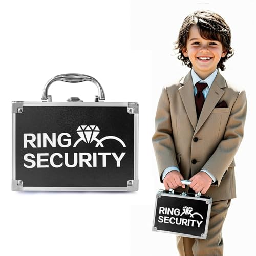 COSLANLEE Ring Bearer Security Briefcase with Holder Pad Wedding Security Case Buckle Portable Ring Box for Proposal Ceremony Special Agent Guard Protector for Boys to Carry