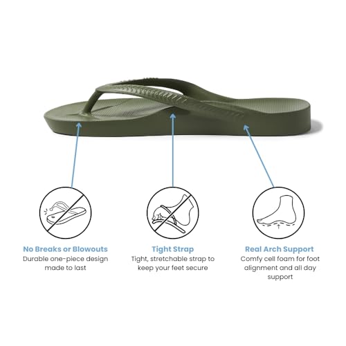Image of Archies Arch Support Flip Flops for Men & Women - Orthotic Sandals for Plantar Fasciitis Relief - Lightweight, Cushioning, Shock-Absorbing Thong Sandals for Walking, Foot Pain & All-Day Comfort