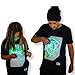 Price comparison product image Illuminated Apparel Interactive Glow in The Dark T-Shirt - Fun for Birthday Parties & Festivals - Light up The Night (9-11 Years, Black/Green Glow)